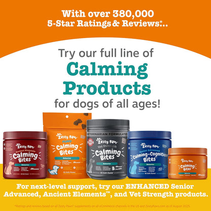 Zesty Paws Calming Orastix for Dogs - Dental Sticks for Stress and Anxiety Relief with Hemp Melatonin Chamomile Dog Tartar Teeth Cleaning Calm Composure for Fireworks and Thunderstorms